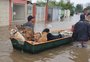 Cachorros são resgatados de inundação na Ilha da Pintada, em Porto Alegre