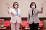This handout taken and released by Taiwan's Presidential Office on August 3, 2022 shows US House Speaker Nancy Pelosi (L) waving beside Taiwan's President Tsai Ing-wen at the Presidential Office in Taipei. (Photo by Handout / Taiwan Presidential Office / AFP) / -----EDITORS NOTE --- RESTRICTED TO EDITORIAL USE - MANDATORY CREDIT "AFP PHOTO / TAIWAN'S PRESIDENTIAL OFFICE " - NO MARKETING - NO ADVERTISING CAMPAIGNS - DISTRIBUTED AS A SERVICE TO CLIENTS<!-- NICAID(15165392) -->