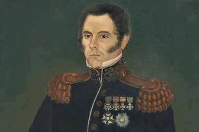 Pintura a óleo do general Bento Gonçalves. Autor desconhecido.<!-- NICAID(16114900) -->