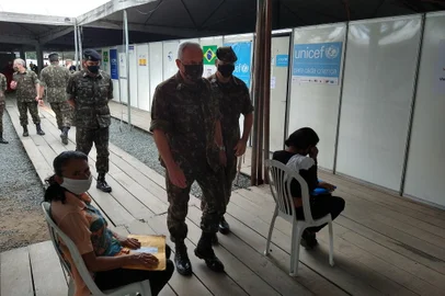 General de Exército Valério Stumpf Trindade, comandante do Comando Militar do Sul (CMS), visita efetivo da Operação Acolhida.<!-- NICAID(14885527) -->