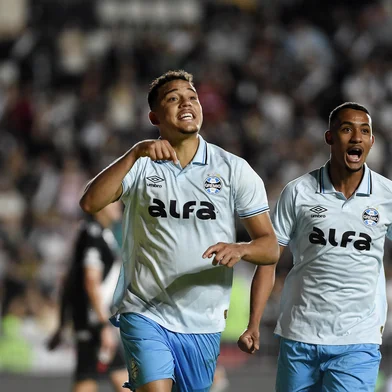 Gustavo martins, autor do gol do Grêmio no empate com o Vasco em São Januário. Foto: Alexandre Durão/Grêmio FBPA/Divulgação<!-- NICAID(16084022) -->