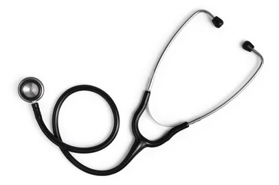 medical stethoscope isolated on white backgroundEstetoscópio; médico. Foto: amedeoemaja / stock.adobe.comFonte: 276423897<!-- NICAID(15480278) -->