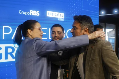 ESTEIO, RS, BRASIL, 28-08-2026: Painel temático de agronegócio com candidatos ao Governo do RS, Gabriel Souza (MDB), Juliana Brizola (PDT), Marcelo Maranata (PSDB) e Luciano Zucco (PL), na Casa RBS na Expointer. Foto: Mateus Bruxel/Grupo RBSIndexador: MATEUS BRUXEL<!-- NICAID(16354781) -->