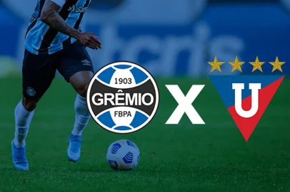 escudos , montagem , futebol , copa sul-americana, grêmio , ldu<!-- NICAID(14838562) -->