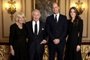 A handout image released by Buckingham Palace on October 1, 2022, shows (L-R) Britain's Camilla, Queen Consort, Britain's King Charles III, Britain's Prince William, Prince of Wales and Britain's Catherine, Princess of Wales posing for a photograph inside Buckingham palace on September 18, 2022. (Photo by CHRIS JACKSON / BUCKINGHAM PALACE / AFP) / RESTRICTED TO EDITORIAL USE - MANDATORY CREDIT "AFP PHOTO / CHRIS JACKSON / GETTY IMAGES / BUCKINGHAM PALACE " - NO MARKETING - NO ADVERTISING CAMPAIGNS - NO DIGITAL ALTERATION ALLOWED  - DISTRIBUTED AS A SERVICE TO CLIENTS - NOT TO BE USED AFTER OCTOBER 14 2022 / <!-- NICAID(15223279) -->