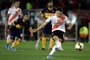 River Plate's Colombian Rafael Santos Borre scores a penalty against Boca Juniors during their all-Argentine Copa Libertadores semi-final first leg football match at the Monumental stadium in Buenos Aires, on October 1, 2019. (Photo by Alejandro PAGNI / AFP)Editoria: SPOLocal: Buenos AiresIndexador: ALEJANDRO PAGNISecao: soccerFonte: AFPFotógrafo: STR<!-- NICAID(14272632) -->