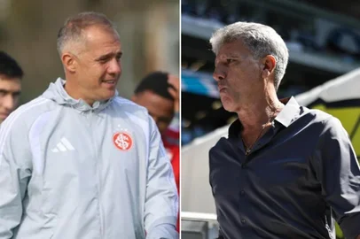 Montagem feita com fotos de: Ricardo Duarte e Renan Mattos / Inter / Agência RBS Renato , Renato Portaluppi , Renato Gaúcho , Eduardo Baptista , treinadores , técnicos<!-- NICAID(16377270) -->