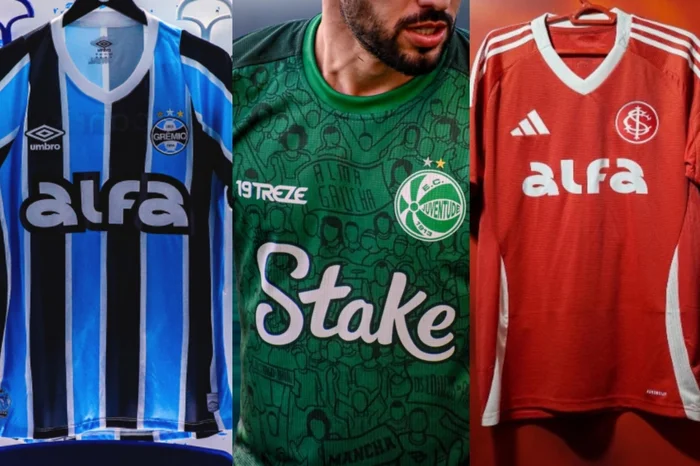 Montagem sobre fotos de Guilherme Testa,Fernando Alves e Ricardo Duarte / Grêmio/Divulgação,Juventude/Divulgação,Inter/Divulgação