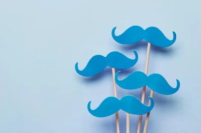 Bigode azul. Mês de conscientização do câncer de próstata  Foto: ink drop / stock.adobe.comFonte: 228313398<!-- NICAID(14933406) -->
