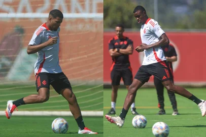 Gustavo Prado e Ricardo Mathias em treino do Inter<!-- NICAID(15980739) -->