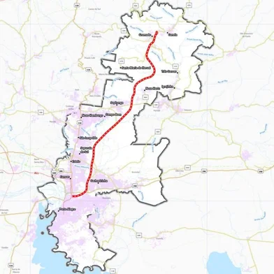 PORTO ALEGRE, RS, BRASIL - 07/08/2025 - O traçado da ferrovia entre Porto Alegre e Gramado terá 83 quilômetros, passando por 19 municípios e impactar diretamente outros três (Foto: Governo do RS/Reprodução)<!-- NICAID(16097048) -->