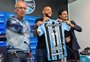 "Pronto para marcar muitos gols e levar o Grêmio de volta à Série A", diz Guilherme ao ser apresentado