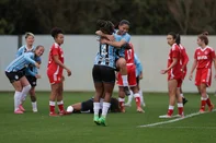 ELDORADO DO SUL, RS, BRASIL, 24-08-2025: Internacional x Grêmio no futebol feminino válido pelo Campeonato Gaúcho. O clássico também vale a liderança da competição. Foto: Renan Mattos / Agência RBS<!-- NICAID(16108968) -->