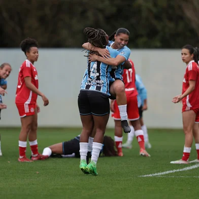 ELDORADO DO SUL, RS, BRASIL, 24-08-2025: Internacional x Grêmio no futebol feminino válido pelo Campeonato Gaúcho. O clássico também vale a liderança da competição. Foto: Renan Mattos / Agência RBS<!-- NICAID(16108968) -->