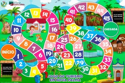 Jogo de tabuleiro "Turismo em Nova Palma".<!-- NICAID(15949611) -->