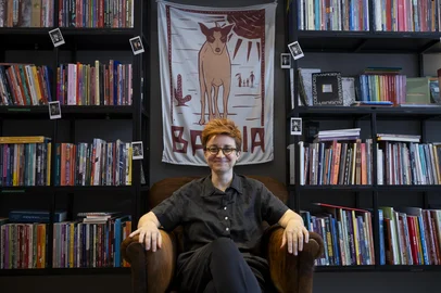 PORTO ALEGRE, RS, BRASIL,  20-03-2026: O Multipalco convitou a Nanni Rios para abrir uma filial da livraria Baleia dentro do complexo cultural. Nanni agora procura um "investidor anjo" para ajudar a realizar o empreendimento. (Foto: André Ávila/Agência RBS)Indexador: Andre Avila<!-- NICAID(16249729) -->