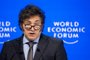 Argentina's President Javier Milei delivers a speech at the World Economic Forum (WEF) meeting in Davos on January 17, 2024. (Photo by Fabrice COFFRINI / AFP)<!-- NICAID(15662598) -->
