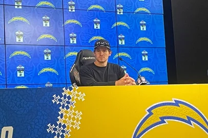 Justin Herbert do Los Angeles Chargers.<!-- NICAID(16118522) -->