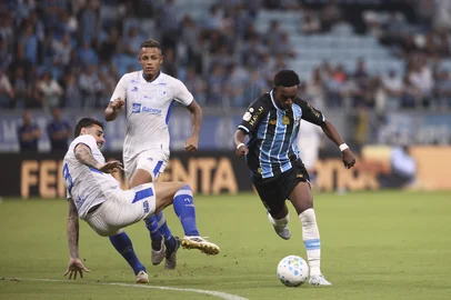 PORTO ALEGRE, RS, BRASIL, 21-04-2026: Grêmio x Confiança-SE, partida de ida da quinta fase da Copa do Brasil. O jogo será na Arena, em Porto Alegre. Foto: Bruno Todeschini/Agência RBSIndexador: Bruno Todeschini<!-- NICAID(16270525) -->