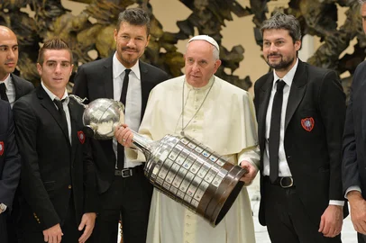 audiência do papa com o San Lorenzo<!-- NICAID(10761973) -->