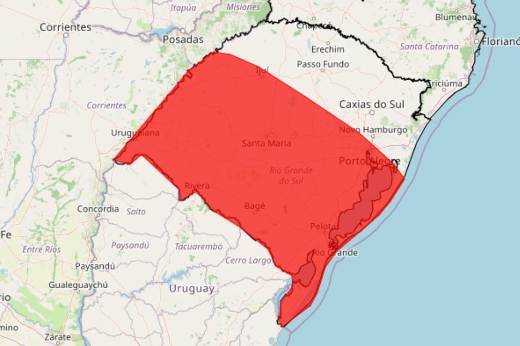 Imagem ilustrativa sobre RS tem alerta vermelho para tempestade até sexta-feira