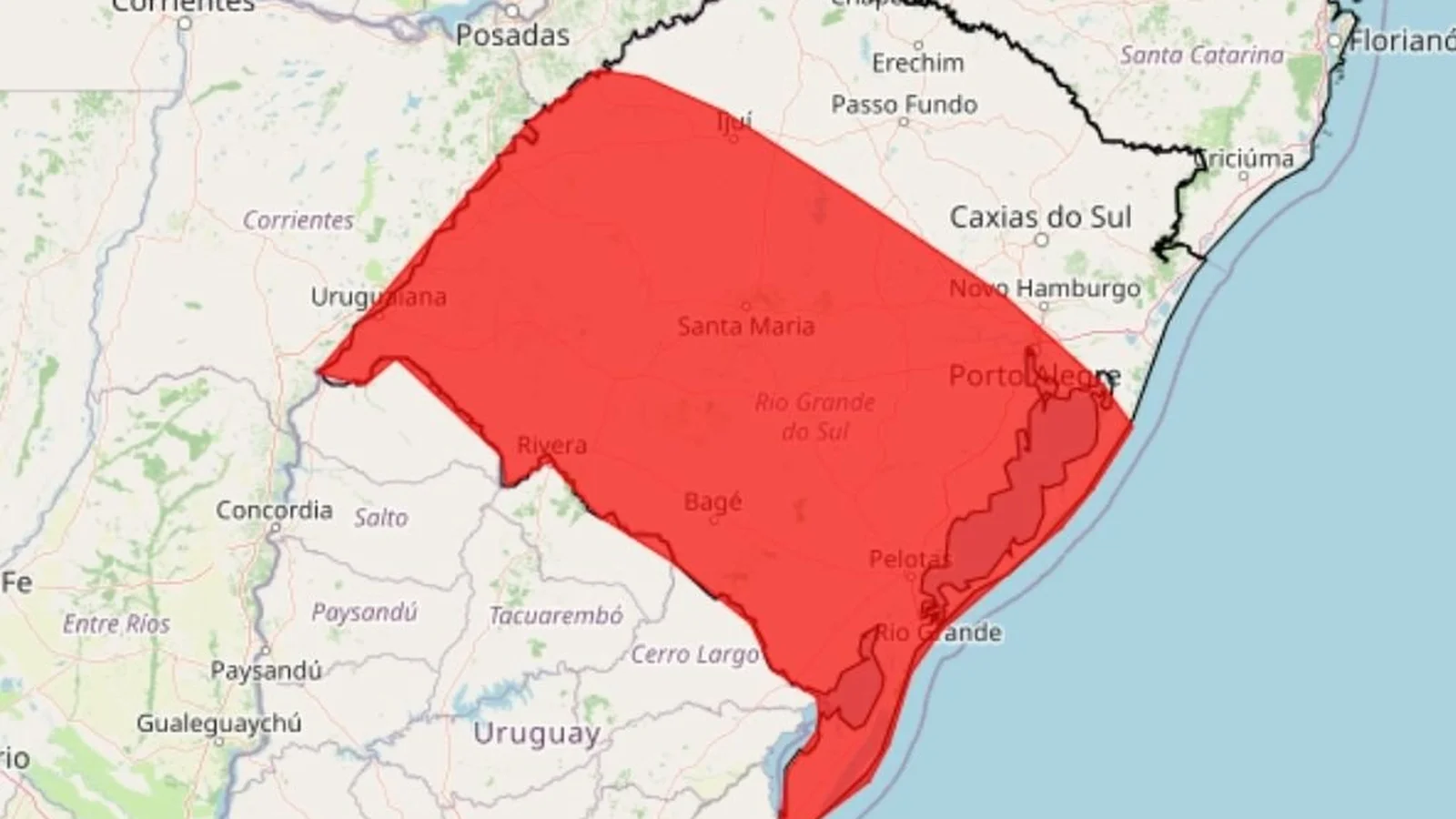 Imagem ilustrativa sobre RS tem alerta vermelho para tempestade até sexta-feira