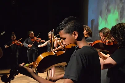 Em reconstrução depois da enchente, Sarandi ganha novo espaço de acolhimento, educação e cultura. Na foto, Orquestra Jovem Fabrica dos Sonos<!-- NICAID(16012942) -->