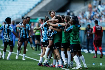 Grêmio e Inter na final do Gauchão Feminino, na Arena. Gre-Nal<!-- NICAID(15920065) -->
