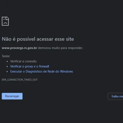 Sie do doverno do Estado fica fora do ar<!-- NICAID(15009914) -->