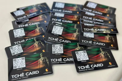 TchêCard, o cartão que a Secretaria Estadual de Turismo está distribuindo na Festuris para divulgar o RS.<!-- NICAID(16161063) -->