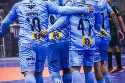Jogo da Série B do Gauchão de futsal 2025 entre Vélez Camaquã e Asserc de Bagé