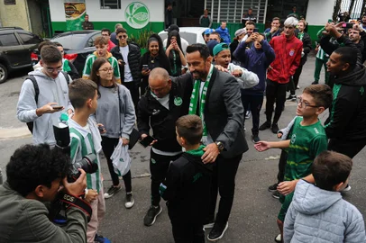 CAXIAS DO SUL, RS, BRASIL, 14/04/2023. Nenê é apresentado no Estádio Alfredo Jaconi como reforço do Juventude para a série B do Campeonato Brasileiro. (Bruno Todeschini/Agência RBS)Indexador: BTK<!-- NICAID(15403020) -->
