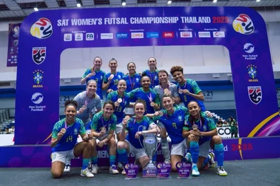 Divulgação CBF Seleção Feminina campeã na Tailândia em 2025