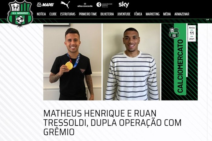 Reprodução / Sassuolo