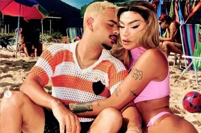 Pabllo Vittar e Pedro Sampaio em imagem de divulgação do clipe "SAL"