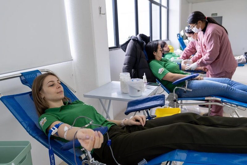A Orquídea Alimentos realiza ação social para beneficiar Banco de Sangue de Caxias do Sul. Funcionários foram doar sangue nesta quarta-feira (5). Na foto, Camila Comerlatto<!-- NICAID(15474399) -->