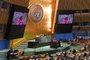US Ambassador to the United Nations Linda Thomas-Greenfield speaks during the 10th Emergency Special Session (resumed) 39th plenary meeting on the Israeli-Palestinian conflict at the United Nations headquarters in New York City on October 27, 2023. Thousands of civilians, both Palestinians and Israelis, have died since October 7, 2023, after Palestinian Hamas militants based in the Gaza Strip entered southern Israel in an unprecedented attack triggering a war declared by Israel on Hamas with retaliatory bombings on Gaza. (Photo by Andrea RENAULT / AFP)Editoria: WARLocal: New YorkIndexador: ANDREA RENAULTSecao: diplomacyFonte: AFPFotógrafo: STR<!-- NICAID(15581484) -->