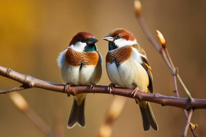 A pair of birds sharing a brancFonte: 598271951<!-- NICAID(15577662) -->