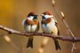 A pair of birds sharing a brancFonte: 598271951<!-- NICAID(15577662) -->