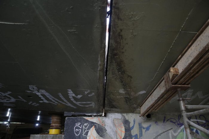 Obras estruturais no Viaduto dos Açorianos
