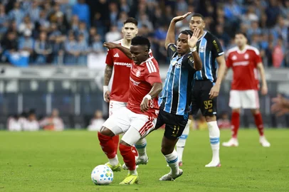 PORTO ALEGRE, RS, BRASIL, 03-09-2026: Grêmio vs Internacional, clássico GreNal nº454, pelo jogo de volta das Quartas-de-Final da Copa do Brasil 2026. O jogo ocorre na Arena, em Porto Alegre. Foto: Jeff Botega/Grupo RBSIndexador: jeff botega<!-- NICAID(16359217) -->