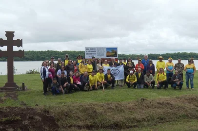 Reprodução RBS TV / Divulgação Peregrinação internacional marca os 400 anos das Missões Jesuíticas no RS<!-- NICAID(16164221) -->