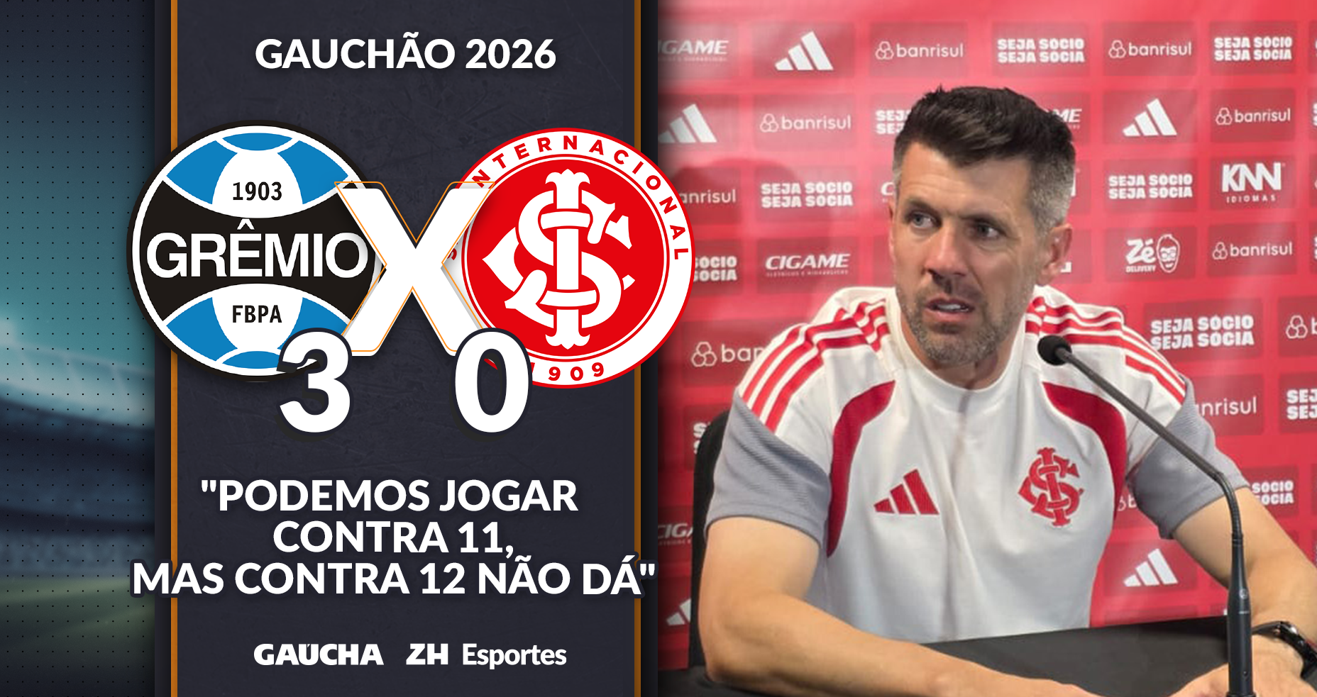 Pezzolano detona arbitragem ap&oacute;s derrota no Gre-Nal 450