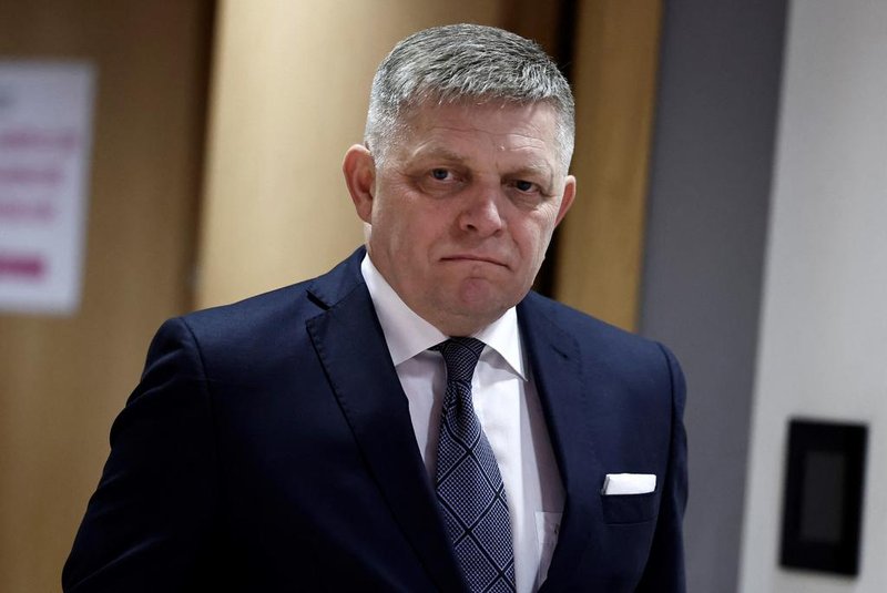 (FILES) Slovakia's Prime Minister Robert Fico arrives to attend a European Council summit at EU headquarters in Brussels on March 21, 2024. Slovakia's Prime Minister has been shot on May 15, 2024, after a government meeting and taken to hospital: according to local media reports. (Photo by Sameer Al-Doumy / AFP)<!-- NICAID(15764292) -->