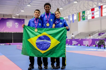 Guilherme Morais, Camilly Gosch, Henrique Marques, taekwondo