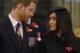 O prícipe Harry se casa neste sábado (19/05) com a atriz Meghan Markle.Britain's Prince Harry (L) and his US fiancee Meghan Markle attend a service of commemoration and thanksgiving to mark Anzac Day in Westminster Abbey in London on April 25, 2018.Anzac Day marks the anniversary of the first major military action fought by Australian and New Zealand forces during the First World War. The Australian and New Zealand Army Corps (ANZAC) landed at Gallipoli in Turkey during World War I. / AFP PHOTO / POOL / Kirsty WigglesworthEditoria: SCILocal: LondonIndexador: KIRSTY WIGGLESWORTHSecao: human scienceFonte: POOLFotógrafo: STR<!-- NICAID(13551309) -->