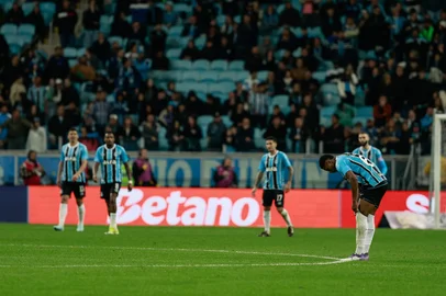 PORTO ALEGRE, RS, BRASIL, 10-08-2025: Grêmio recebe o lanterna do campeonato brasileiro, Sport Recife, pela 19ª rodada da competição, na Arena do Grêmio, em Porto Alegre. Foto: André Ávila/ Agência RBSIndexador: Andre Avila<!-- NICAID(16098591) -->