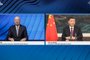 This video grab taken on January 25, 2021, from the website of the World Economic Forum (WEF) shows WEF founder and executive chairman Klaus Schwab (L) speaking after China's President Xi Jinping (R) opened from Pekin an all-virtual World Economic Forum, which usually takes place in Davos, Switzerland. - Chinese President Xi Jinping opened the World Economic Forum, as his country still appears on track to emerge stronger from the coronavirus pandemic that continues to wreak havoc elsewhere. In virtual format because of the pandemic, this week's event is headlined: "A Crucial Year to Rebuild Trust." (Photo by - / World Economic Forum (WEF) / AFP) / RESTRICTED TO EDITORIAL USE - MANDATORY CREDIT "AFP PHOTO / WORLD ECONOMIC FORUM" - NO MARKETING - NO ADVERTISING CAMPAIGNS - DISTRIBUTED AS A SERVICE TO CLIENTS<!-- NICAID(14698187) -->