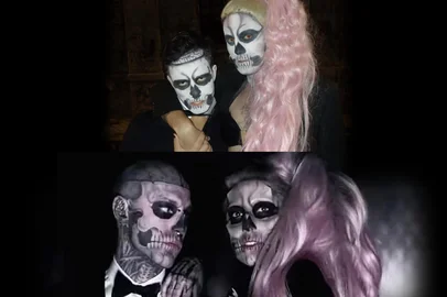 Flávio Mansur / Arquivo pessoal Os artistas recriaram o figurino e maquiagem de Lady Gaga e Zombie Boy no clipe de Born This Way<!-- NICAID(16289103) -->