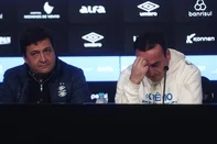 PORTO ALERE, RS, BRASIL, 15-07-2025: Coletiva na Arena do Grêmio sobre doação feita pelo empresário Marcelo Marques que passará administração do estádio para o Grêmio. Foto: Jonathan Heckler/Agência RBS<!-- NICAID(16080680) -->